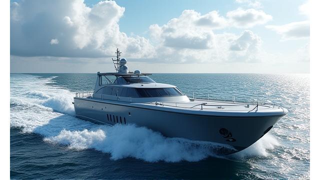 波のある海上を航行する自律型水上観測船（ASV）