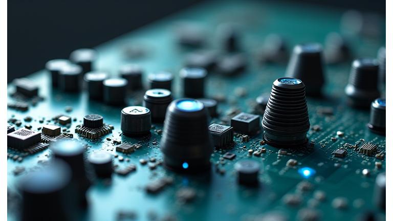 様々な海洋センサーが精密に配置されたロボット部品のクローズアップ