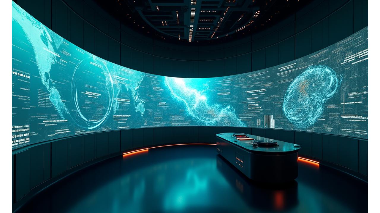 AIが海洋データを分析し、未来を予測するグラフとインターフェース