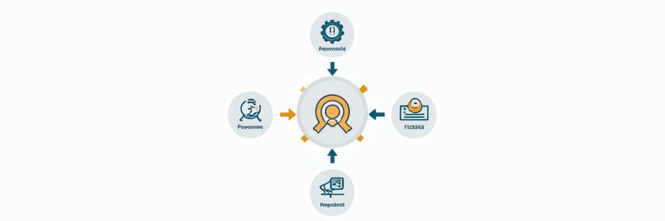 データの安全な利用目的を示す抽象的なインフォグラフィック